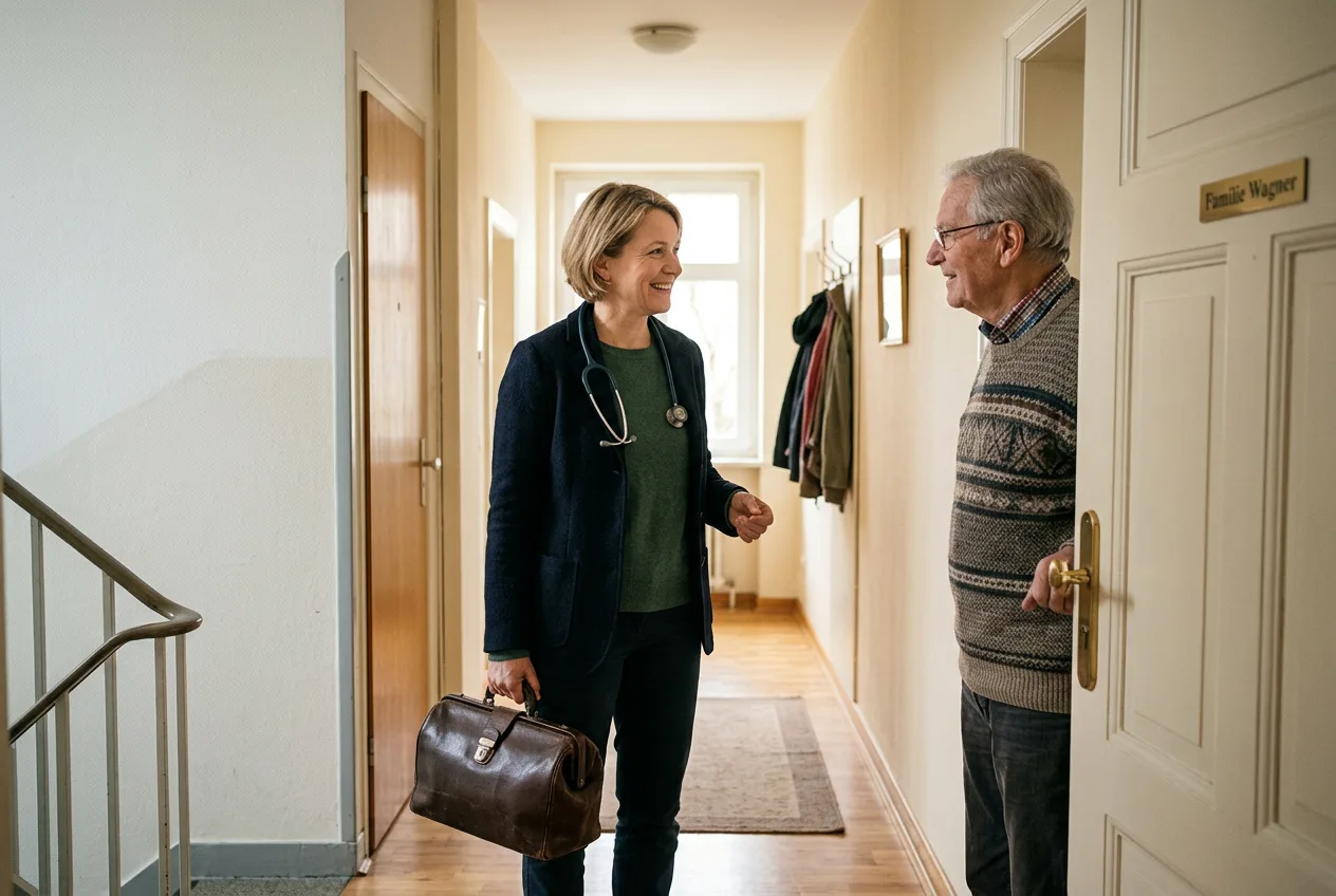 Ärztlicher Hausbesuch bei einer älteren Person